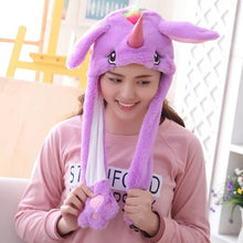 Load image into Gallery viewer, Various styles Cute Rabbit Hat with light Funny Air Float Filling Ear Moving Cap Cartoon Plush Stuffed Toys Gifts for child
