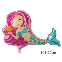 Load image into Gallery viewer, Mermaid Party Supplies Mermaid Balloon Banner Decoration Birthday Party Favors Kids Birthday cartoon hat