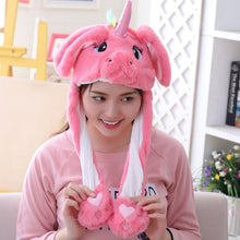 Load image into Gallery viewer, Various styles Cute Rabbit Hat with light Funny Air Float Filling Ear Moving Cap Cartoon Plush Stuffed Toys Gifts for child
