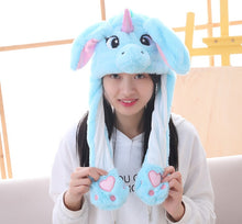 Load image into Gallery viewer, Various styles Cute Rabbit Hat with light Funny Air Float Filling Ear Moving Cap Cartoon Plush Stuffed Toys Gifts for child
