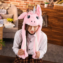 Load image into Gallery viewer, Various styles Cute Rabbit Hat with light Funny Air Float Filling Ear Moving Cap Cartoon Plush Stuffed Toys Gifts for child
