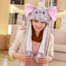 Load image into Gallery viewer, Various styles Cute Rabbit Hat with light Funny Air Float Filling Ear Moving Cap Cartoon Plush Stuffed Toys Gifts for child
