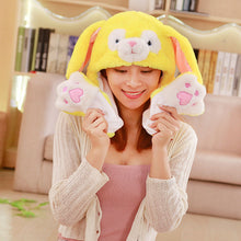 Load image into Gallery viewer, Various styles Cute Rabbit Hat with light Funny Air Float Filling Ear Moving Cap Cartoon Plush Stuffed Toys Gifts for child
