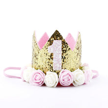 Load image into Gallery viewer, 2 year Birthday Hats Baby Shower One First Birthday Hat Princess Crown 1st 2nd Year Old Number Birthday Party Decorations Kids
